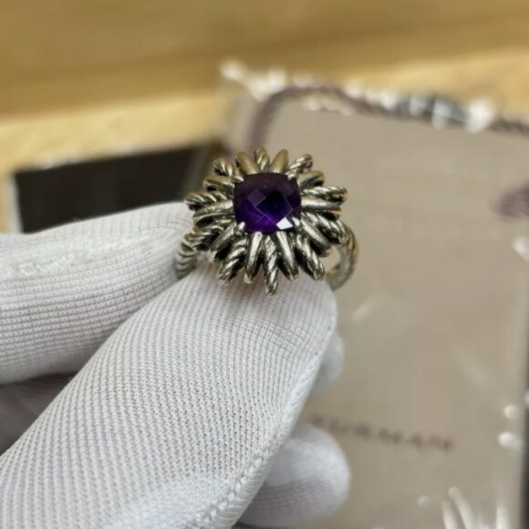 DAVID YURMAN amethyst STARBURST ring, Sz 6.25 - Picture 4 of 8